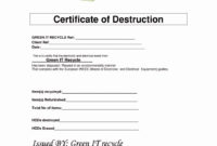 016 Certificate Of Destruction Template Ideas Bunch For with Free Hard Drive Destruction Certificate Template