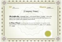 10 Best Free Stock Certificate Templates Word Pdf in Corporate Share Certificate Template