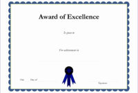 10 Certificate Of Excellence Templates  Excel Templates pertaining to Awesome Academic Excellence Certificate