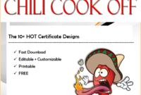10 Chili Cook Off Certificate Template Free Printables pertaining to Printable Cooking Competition Certificate Templates