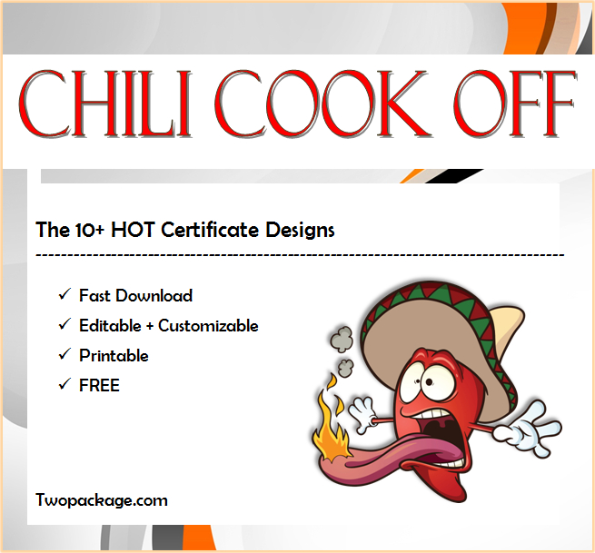 10 Chili Cook Off Certificate Template Free Printables pertaining to Printable Cooking Competition Certificate Templates
