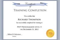 10 Training Certificate Templates  Free Printable Word pertaining to Awesome Class Completion Certificate Template