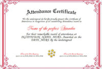 11 Attendance Certificate Template Free Download within Perfect Attendance Certificate Template Editable