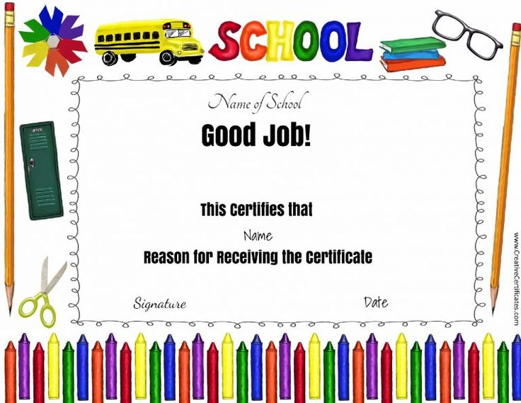 11 Best School Certificates Images On Pinterest in Quality Well Done Certificate Template
