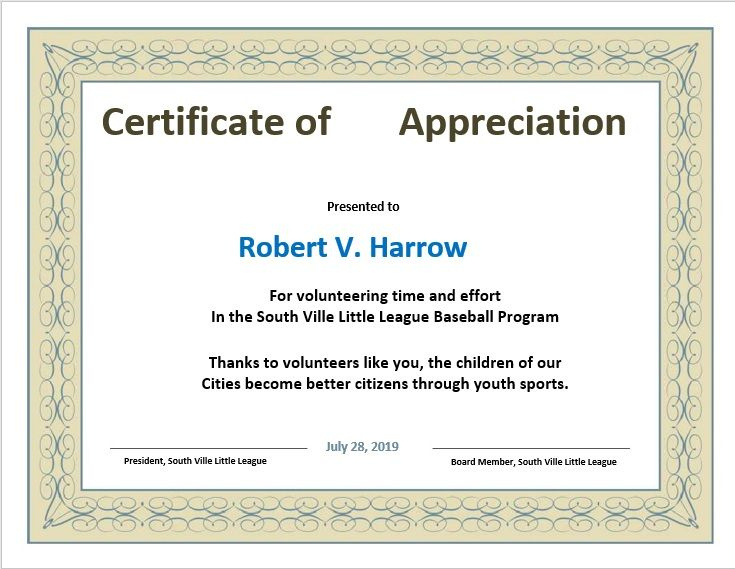 11 Free Appreciation Certificate Templates  Word pertaining to Certificate Of Appreciation Template Word