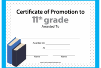 11Th Grade Certificate Of Promotion Template Download intended for Grade Promotion Certificate Template Printable
