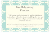 12 Baby Sitting Coupon Templates  Psd Ai Indesign pertaining to Babysitting Gift Certificate Template