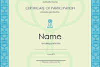 12 Certificate Of Participation Templates  Free regarding Certificate Of Participation Template Doc