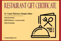 12 Free Printable Restaurant Gift Certificate Templates intended for Dinner Certificate Template Free