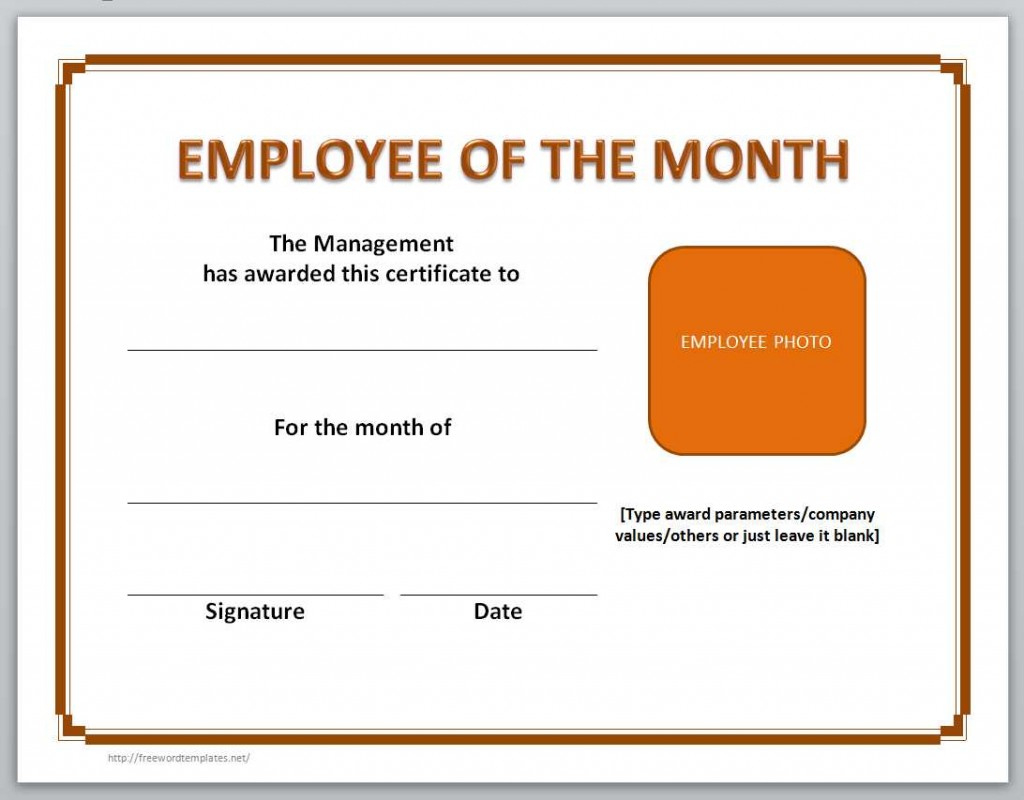 13 Free Certificate Templates For Word  Microsoft And pertaining to Free Employee Of The Month Certificate Template