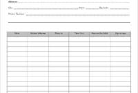 13 Office Visitor Form Templates  Sign In Sheet Template intended for Printable Restaurant Manager Log Template