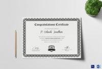 14 Congratulations Certificate Templates  Free Sample for Congratulations Certificate Template