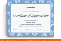 14 Editable Certificate Of Appreciation For Guest Speaker inside Template For Certificate Of Appreciation In Microsoft Word