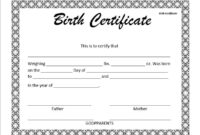 14 Free Birth Certificate Templates In Ms Word  Pdf regarding Birth Certificate Templates For Word