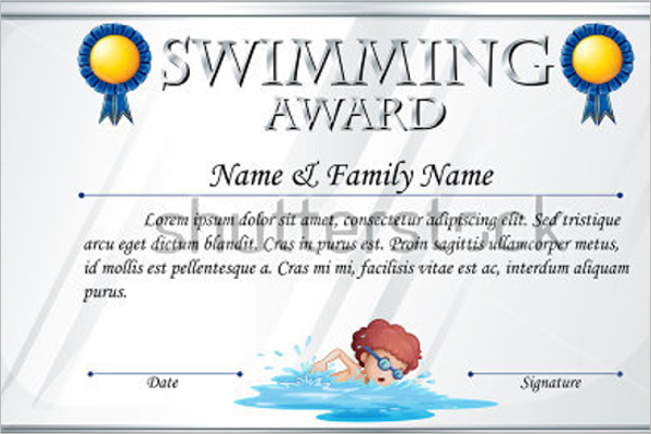 14 Free Swimming Certificate Templates  Samples Designs inside Swimming Certificate Templates Free