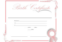 15 Birth Certificate Templates Word  Pdf  Template Lab with regard to Amazing Birth Certificate Template For Microsoft Word