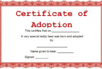 15 Free Printable Real  Fake Adoption Certificate Templates inside Best Child Adoption Certificate Template