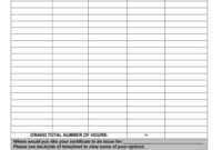 17 Printable Student Volunteer Time Sheet Forms And pertaining to Free Volunteer Hours Log Sheet Template