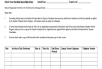19 Printable Volunteer Hour Sheet High School Forms And regarding Work Hours Log Template
