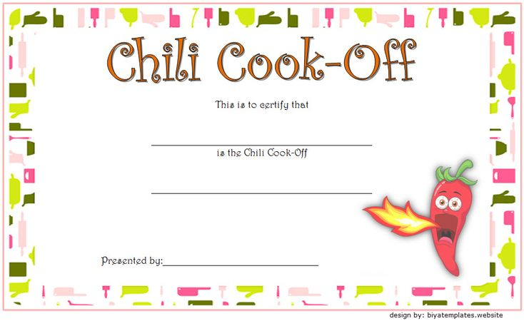 1St Place Chili Cook Off Certificate Free Printable 3 for Amazing First Place Award Certificate Template