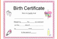 20 Fillable Birth Certificate Template ™ In 2020  Birth regarding Fillable Birth Certificate Template