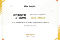 20 Free Attendance Certificate Templates Customize for Amazing Perfect Attendance Certificate Template Editable