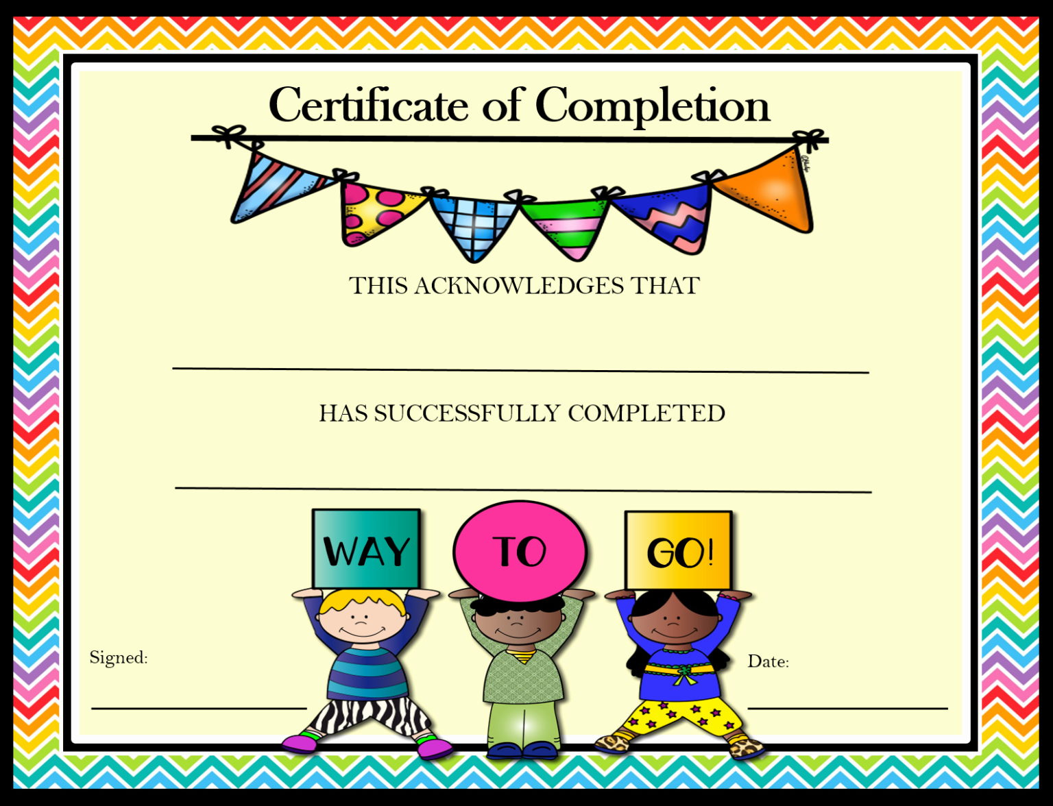 Free Printable Kindergarten Completion Certificate