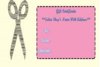 21 Printable Salon Gift Certificate Templates To Attract within Beauty Salon Gift Certificate