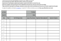 23 Printable Volunteer Hours Timesheet Forms And Templates with Volunteer Hours Log Sheet Template