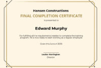 24 Free Construction Certificate Templates Customize for Printable Certificate Of Completion Template Construction