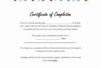 25 Work Completion Certificate Templates  Word Excel Samples for Quality Certification Of Completion Template