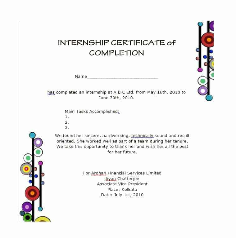 25 Work Completion Certificate Templates  Word Excel Samples within Certificate Of Completion Construction Templates