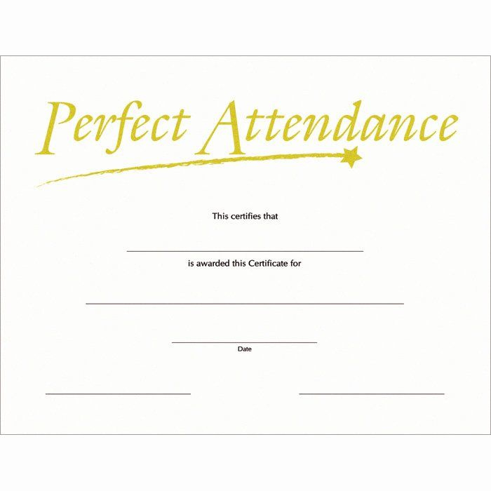 30 Free Printable Perfect Attendance Award Certificates In with Perfect Attendance Certificate Free Template