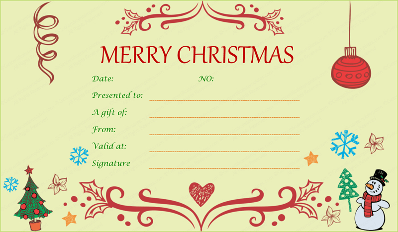 40 Awesome Christmas Gift Certificate Templates To End inside Quality Homemade Gift Certificate Template