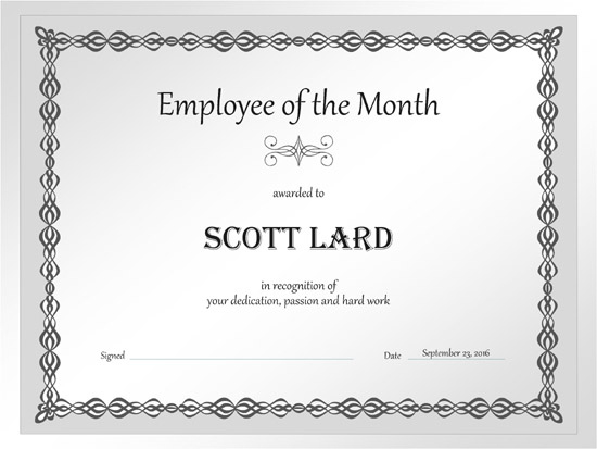 5 Employee Of The Month Certificate Templates  Word Pdf intended for Quality Employee Of The Month Certificate Template With Picture