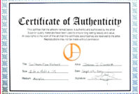 5 Template Certificate Of Authenticity For Art 69837 inside Quality Certificate Of Authenticity Templates