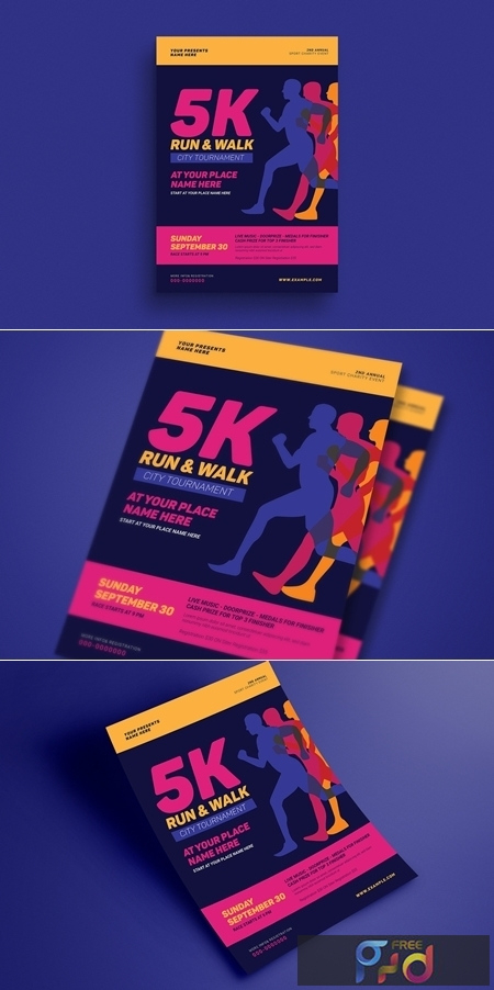 5K Run  Walk Event Flyer 3971305  Freepsdvn intended for Amazing 5K Race Certificate Templates