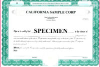 6 Free Common Stock Certificate Template 82091  Fabtemplatez in Free Corporate Share Certificate Template