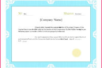 6 Share Certificate Template Doc 91391  Fabtemplatez pertaining to Awesome Shareholding Certificate Template