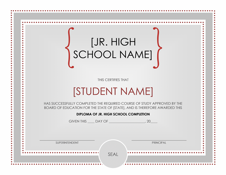 60 Free High School Diploma Template  Printable for School Certificate Templates Free