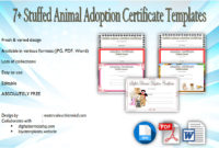 7 Stuffed Animal Adoption Certificate Editable Templates for Stuffed Animal Birth Certificate