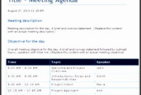 9 Free Meeting Agenda Template Microsoft Word with Awesome One On One Meeting Agenda Template Free