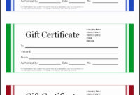9 Gift Certificates Templates  Sampletemplatess in Gift Certificate Log Template