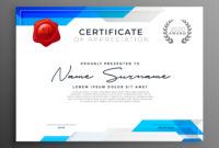 Abstract Blue Certificate Of Appreciation Template for Gratitude Certificate Template