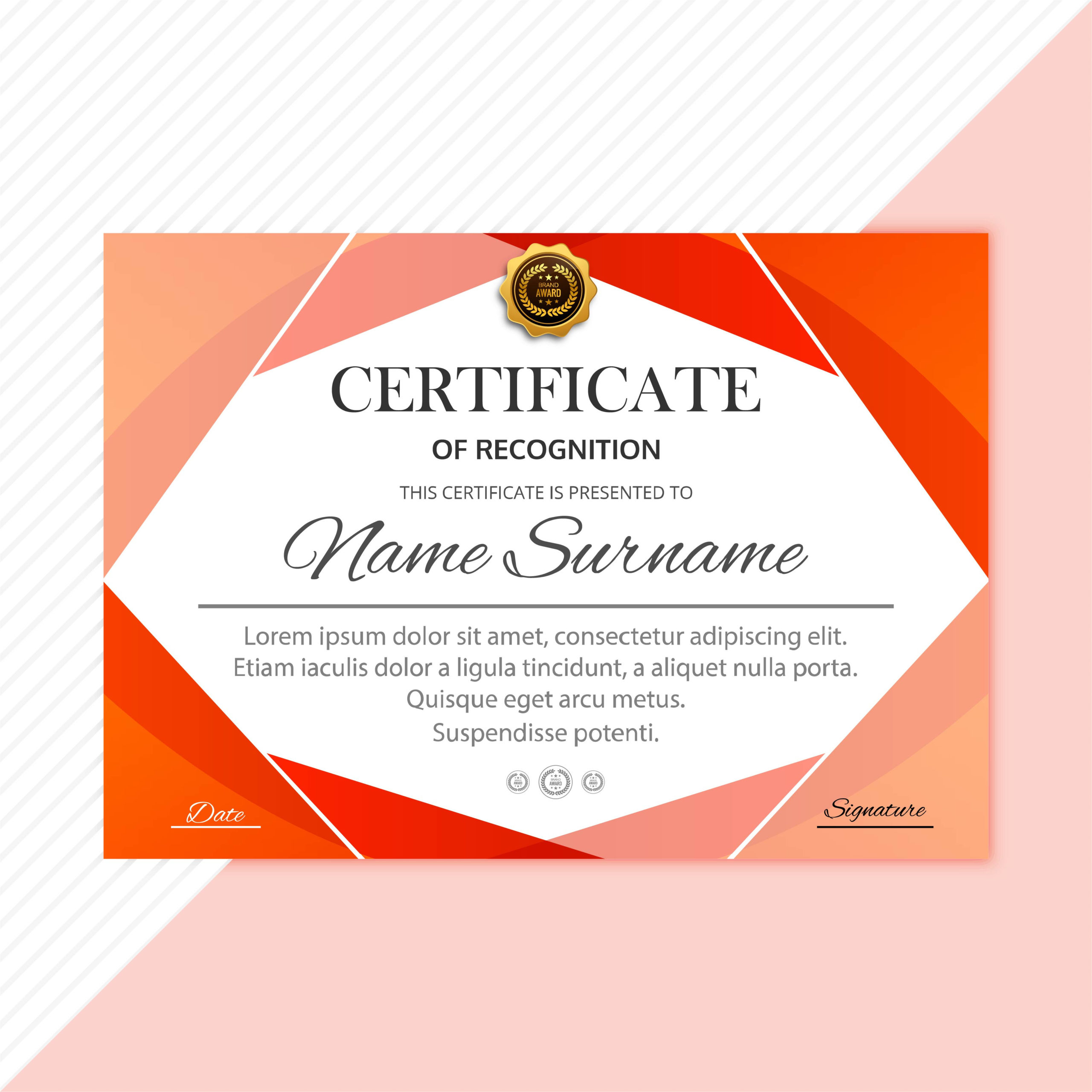 Abstract Creative Certificate Diploma Template Design for Free Art Certificate Templates