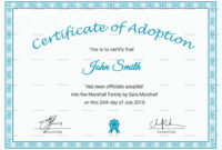 Adoption Certificate Template 8 In 2020  Adoption for Best Pet Adoption Certificate Template