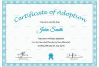 Adoption Certificate Template  Zohrehorizonconsultingco pertaining to Awesome Child Adoption Certificate Template Editable