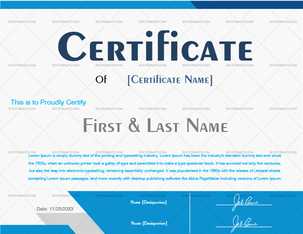 Award Certificate Blue 922 In 2020  Award within Microsoft Word Award Certificate Template