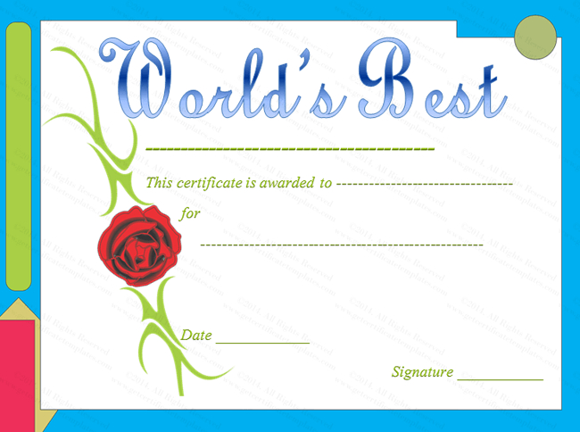 Award Certificate Template Red Rose Themed  Gct with regard to Free Best Costume Certificate Printable Free 9 Awards