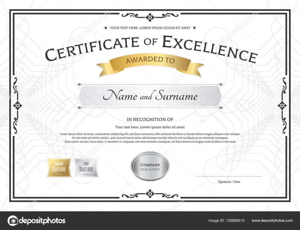 Award Of Excellence Certificate Template  Professional throughout Quality Award Of Excellence Certificate Template